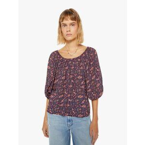 💕NATALIE MARTIN💕 Ella Top ~ Petite Fleur Print Aubergine In Pink Large NWT